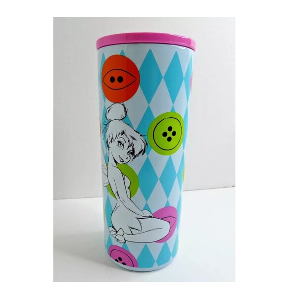 Disney Tinkerbell Tumbler Metal Vacuum Peter Pan Insulated 17 oz Hot Cold NWOT - Picture 1 of 8
